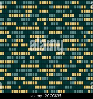 Seamless pattern of glowing windows of a night city, vector tiled texture Stock Vector