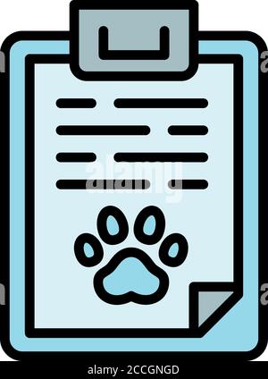 Pet dog clipboard icon. Outline pet dog clipboard vector icon for web design isolated on white background Stock Vector