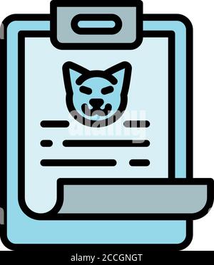 Pet clipboard icon. Outline pet clipboard vector icon for web design isolated on white background Stock Vector