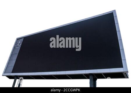 Scoreboard with black blank screen for reporting sporting events. Isolated on white background with clipping path Stock Photo