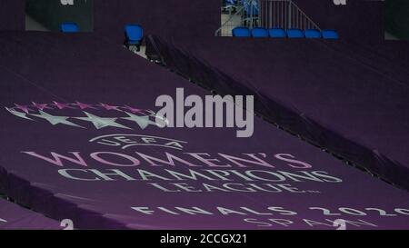 San Sebastian, Spain. 21st Aug, 2020. UWCL banner during the UEFA Women's Champions League football match (Quarter Final) between Glasgow City and VfL Wolfsburg. Daniela Porcelli/SPP Credit: SPP Sport Press Photo. /Alamy Live News Stock Photo