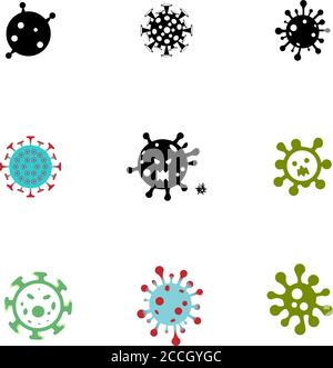 Coronavirus 2019-nCoV. Corona virus icons set. Vector illustration Stock Vector