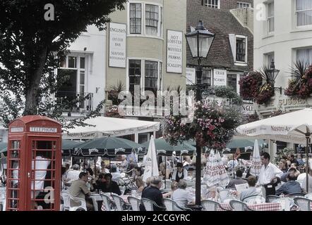 East St cafes / restaurants, Brighton, East Sussex, England, UK. Circa 1990's Stock Photo