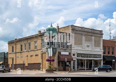 Buildings in downtown Grinnell Stock Photo