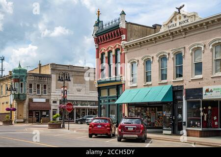 Buildings in downtown Grinnell Stock Photo