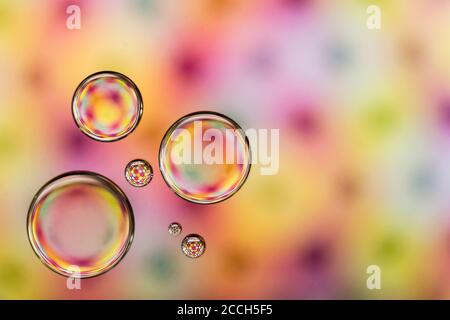 Artistic, abstract and colorful bubbles in water Stock Photo