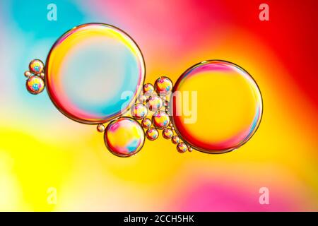 Artistic, abstract and colorful bubbles in water Stock Photo