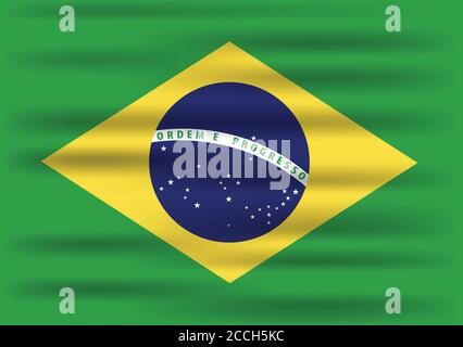 National Holiday in Brazil. Celebrating Brazil Independence Day. Abstract waving flag on gray background Stock Vector