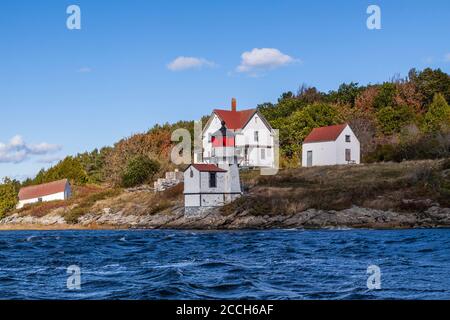 Squirrel Point Light on Arrowsic Island in Arrowsic, Maine. This light ...