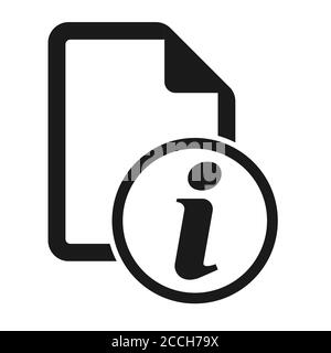 File flat icon with information symbol isolated on white background. Infomation document vector illustration . Stock Vector