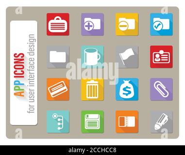 Office simple vector icons Stock Vector