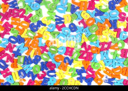 plastic alhabet background (letters in different colors) Stock Photo