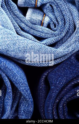 Background of blue indigo denim jeans Stock Photo