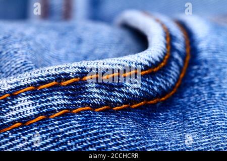 Background of blue indigo denim jeans Stock Photo