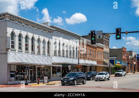 Buildings on main street in Independence Stock Photo