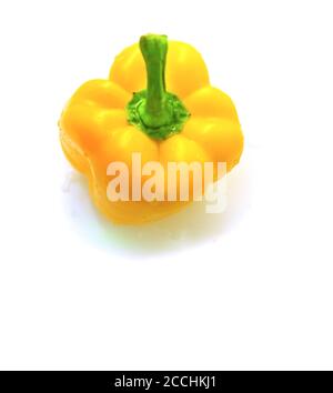 yellow capsicum on white background Stock Photo