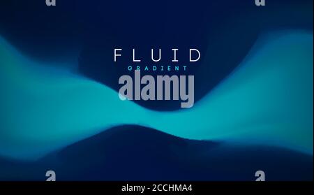 Blue gradient fluid background. Fluid colors 3d graphic gradient abstract. Shapes abstract futuristic 3d flow. Stock Vector