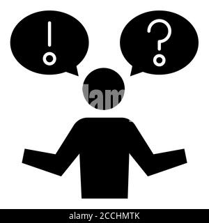 Confusing Consulting Glyph Icon Stock Photo