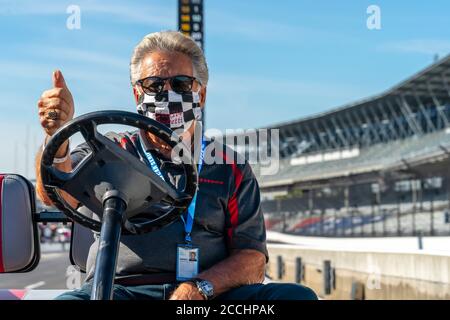 Indianapolis, Indiana, USA. 21st Aug, 2020. Legend, Mario Andretti, talks to drivers before Carb Day for the Indianapolis 500 in Indianapolis, Indiana. Credit: Walter G Arce Sr Grindstone Medi/ASP/ZUMA Wire/Alamy Live News Stock Photo