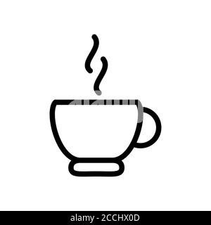 coffee cup symbol line icon, Vector Illustration Stock Vector