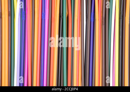 Colorful drinking straws texture or background Stock Photo