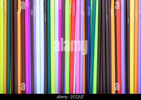 Colorful drinking straws isolated on white background Stock Photo