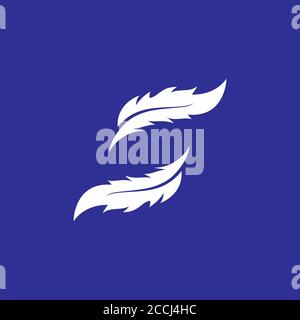 Feather pen Logo template Vector illustration Stock Vector