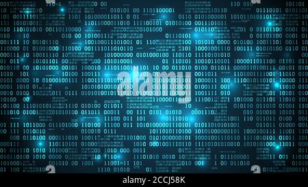 Abstract futuristic cyberspace with binary code, matrix background with digits Stock Vector