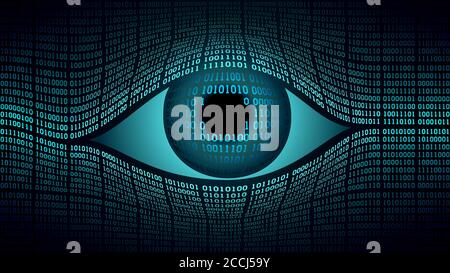 High-tech computer digital technology, global surveillance Stock Vector