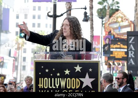 LOS ANGELES - AUG 27:  Alfred Yankovic, Weird Al Yankovic at the Weird Al Yankovic Star Ceremony on the Hollywood Walk of Fame on August 27, 2018 in Los Angeles, CA Stock Photo