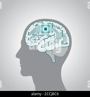 Change, replacement way of thinking, mind control Stock Vector