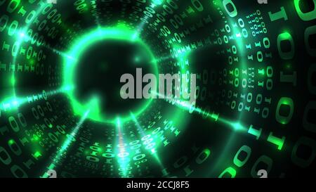 Abstract computer data background matrix binary code, data stream, abstract link. Hacking computer system, database, internet server, malicious code Stock Vector
