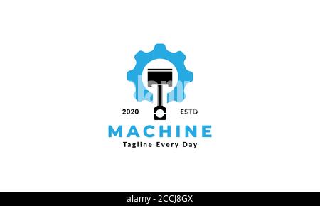 piston  gear automotive logo design modern Stock Vector