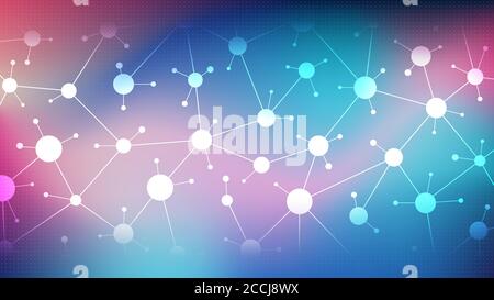 Communication social network on a colored background, abstract social network, flat vector design Stock Vector