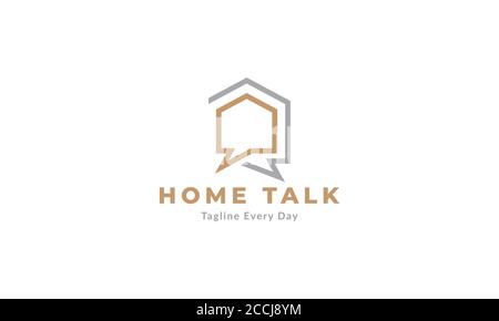 house or home or real estate consulting or talk logo design Stock Vector