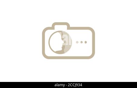 woman or model shutter lens camera photography logo design Stock Vector