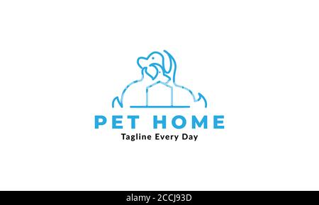 pet or dog or cat home or house secure  logo design icon Stock Vector