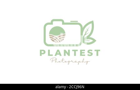 nature or garden or farm or outdoor  shutter lens camera photography logo design Stock Vector