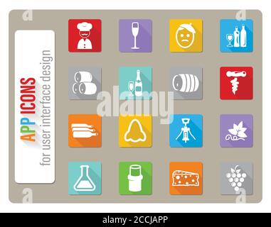 vineyard icon set Stock Vector