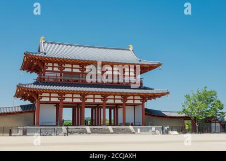 Nara, Japan - The Suzaku Gate at Nara Palace Site (Heijo-kyo) in Nara, Japan. It is part of UNESCO World Heritage Site. Stock Photo