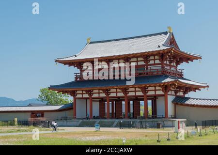 Nara, Japan - The Suzaku Gate at Nara Palace Site (Heijo-kyo) in Nara, Japan. It is part of UNESCO World Heritage Site. Stock Photo