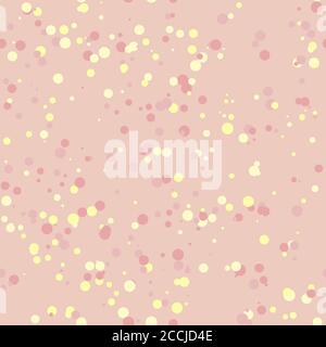 Seamless pattern from multicolored confetti. Colored circles on a pink background. Vector EPS10. Stock Vector