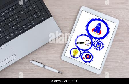 Business process concept shown on a digital tablet Stock Photo