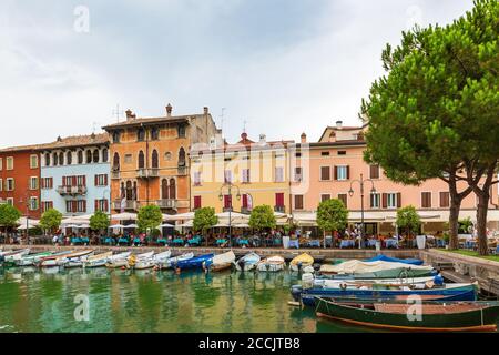 August 12 2019, Desenzano del Garda, Brescia, Lombardy, Italy - Historic city touristic landmark, place for pleasure and interests. Stock Photo