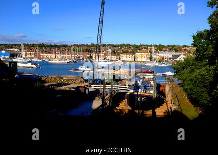 Boat, yard, Coles, Yard, Dry Dock, Arctic Road, Cowes, Isle of Wight, England, UK, Stock Photo