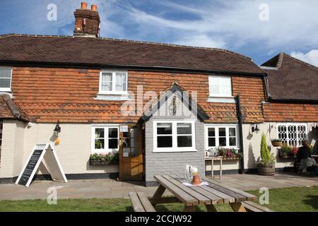 The Parrot Pub is a public house located in the beautiful village of Forest Green, set deep in the Surrey Hills, UK. August 2020 Stock Photo