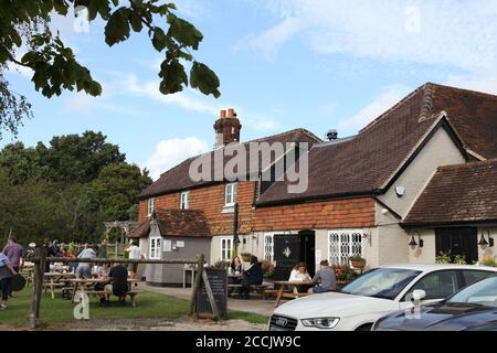The Parrot Pub is a public house located in the beautiful village of Forest Green, set deep in the Surrey Hills, UK. August 2020 Stock Photo