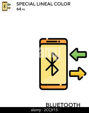 Bluetooth Special lineal color icon. Illustration symbol design template for web mobile UI element. Perfect color modern pictogram on editable stroke. Stock Vector