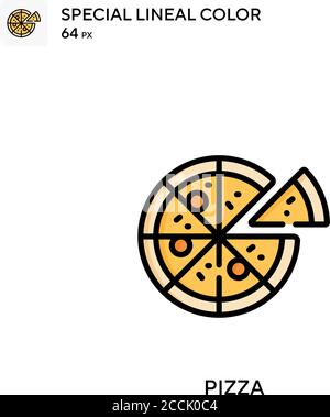 Pizza Special lineal color icon. Illustration symbol design template for web mobile UI element. Perfect color modern pictogram on editable stroke. Stock Vector