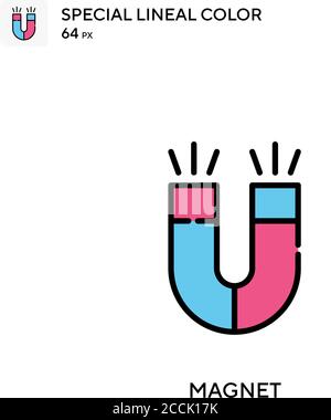 Magnet Special lineal color icon. Illustration symbol design template for web mobile UI element. Perfect color modern pictogram on editable stroke. Stock Vector